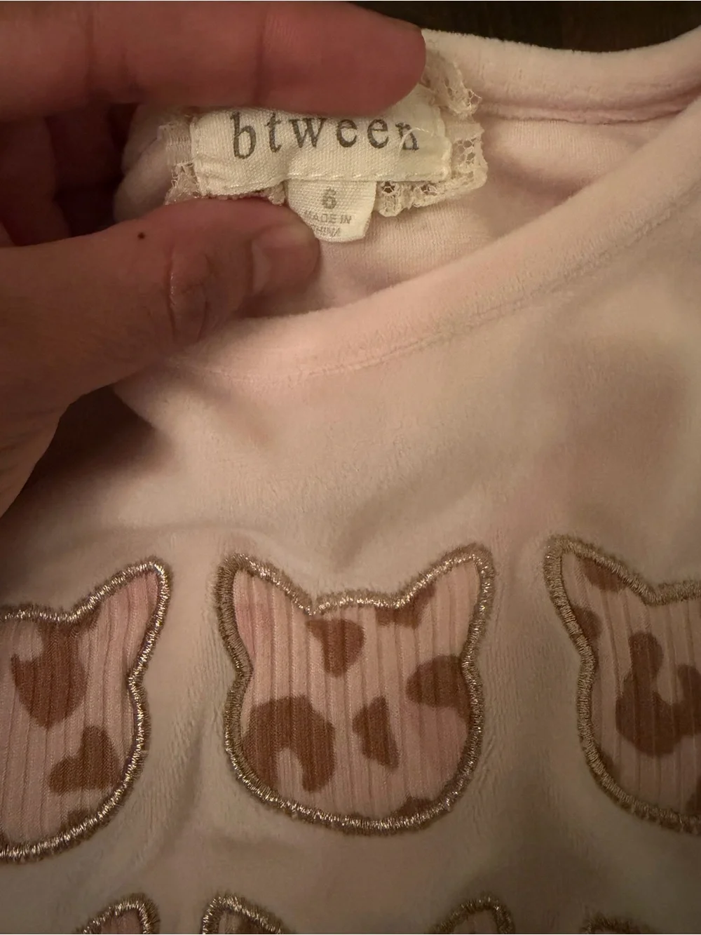 Girl Pink Leopard Cat Graphic Matching Set, size 6.